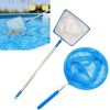 2pcs Swimming Pool Skimmer Net; Fish Pond Leaf Mesh Skimmer Rake Net Professional Swimming Pool Cleaning Tool With Handle