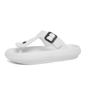 Summer new big size men's flip-flops sandals beach shoes trend casual fashion men's sandals (Color: White, size: 40)