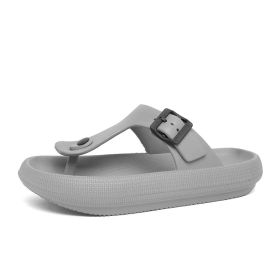 Summer new big size men's flip-flops sandals beach shoes trend casual fashion men's sandals (Color: Gray, size: 40)