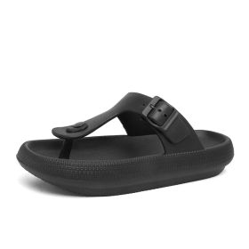 Summer new big size men's flip-flops sandals beach shoes trend casual fashion men's sandals (Color: Black, size: 41)